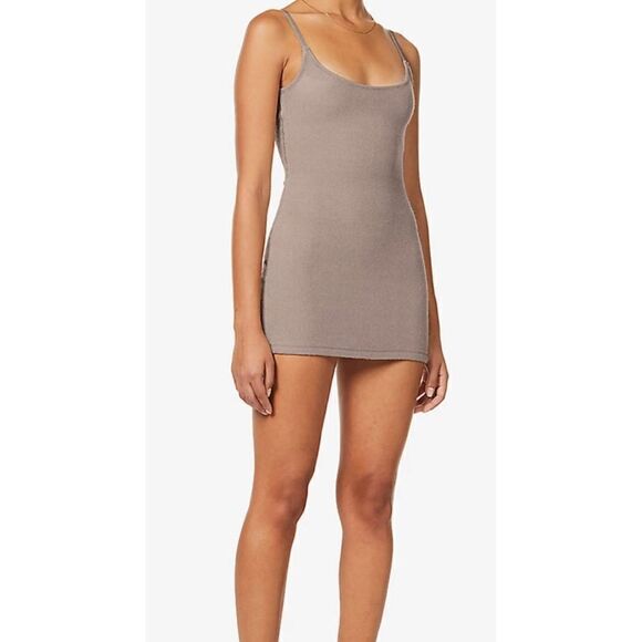 Skims Terry Cotton Blend Slip Dress Medium in Desert - Picture 1 of 6